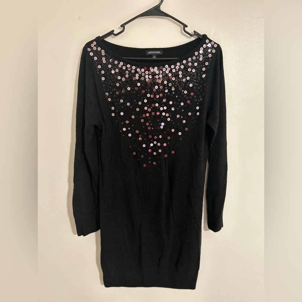 Black sequined tunic.